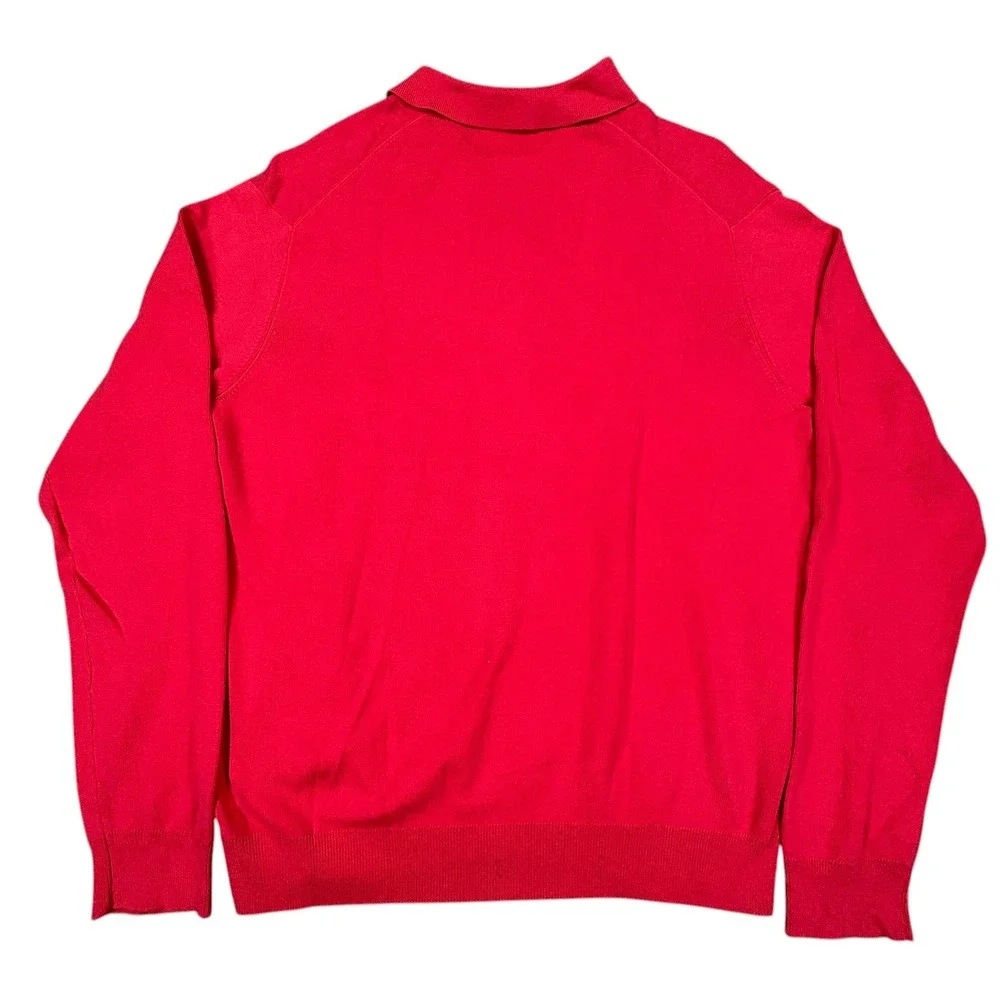 Vintage Polo Ralph Lauren Long Sleeve Polo Shirt‎ Mens M Red Pima Cotton 90s